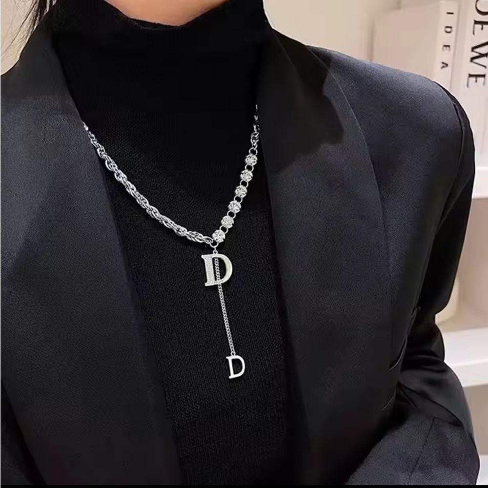 Brand D Gold Initial Pendant Necklace - Picture 2 of 3